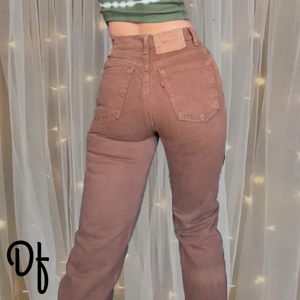 VTG 90s Levi’s 512 Faded Brown High-Waist Tapered Leg Jeans Size 24-25 Waist